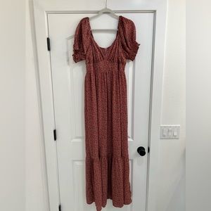 Maternity Pink Floral Maxi Dress- like new